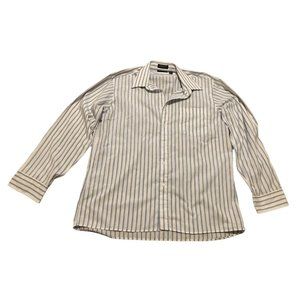Christian Dior Monsieur Button Down Shirt Mens Size 16.5 (34-35) Stripes